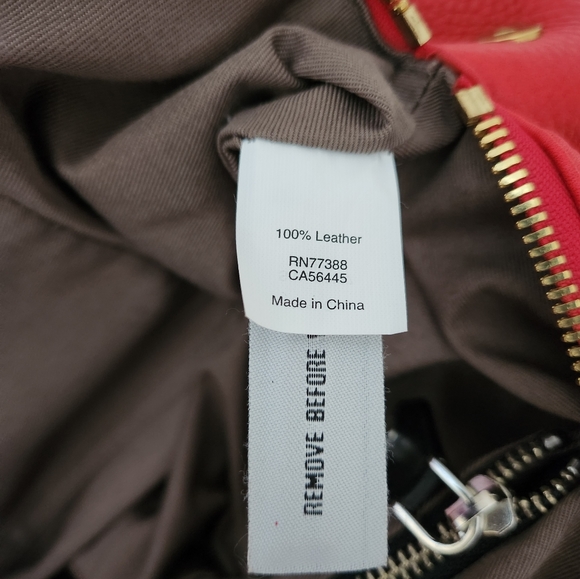 J. Crew biennial red pebbled leather satchel gold hardware - Picture 12 of 13